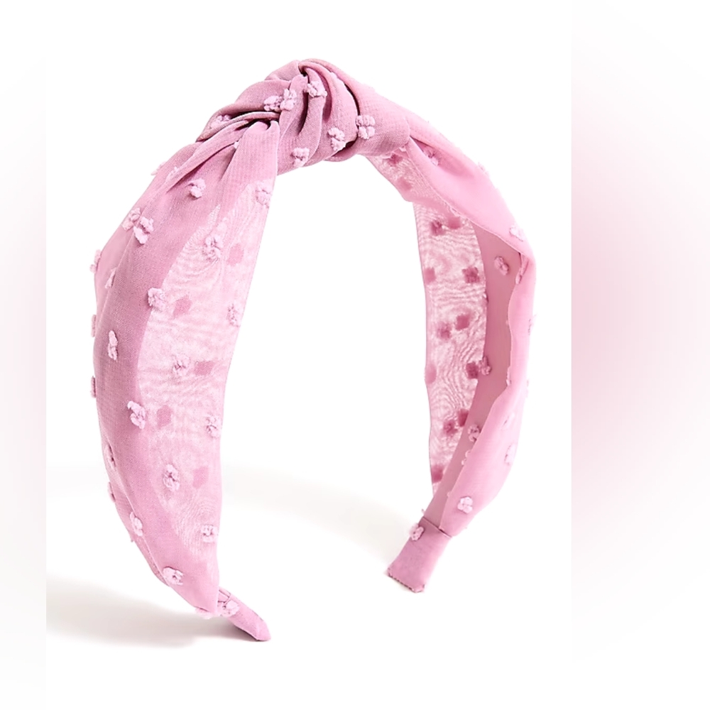 J.Crew clip dot knot headband, pink